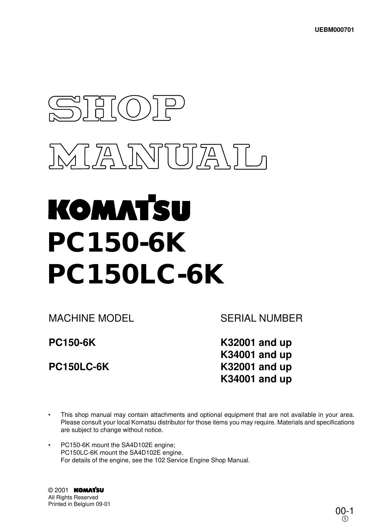 PC150-6K PC150LC-6K Shop Manual